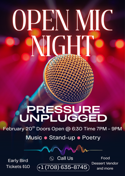 🎤 Pressure Unplugged: Poetry • Praise • Power & Purpose with a lil Humor let’s Love & Laugh